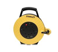 Stanley 240V 13A Semi-Enclosed 7.5m Cable Reel 4-Socket with 2 USB - SXECGJ2OHME
