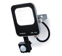 Stanley SXLS38693E Slimline 20w LED Flood Light, IP65, Black, 2200lm, 6500K, PIR
