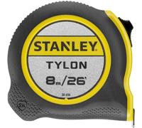 STANLEY Tape Measure 8m/25mm Wide Compact Case with Cushioned Grip Metric and Imperial System 1-30-656