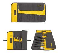 Stanley Tool Roll Organiser 12 Pocket Zip Storage 600D 1-93-601 Black Yellow