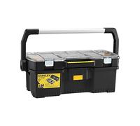 STANLEY Toolbox Tote with Portable Organiser for Tools and Small Parts, Heavy Duty Metal Latch, Removable Dividers, 24 Inch, 1-97-514