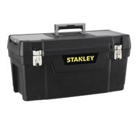 STANLEY Toolbox with Metal Latch, 2 Lid Organisers for Small Parts, Portable Tote Tray for Tools, 18 inch, 1-94-859