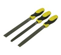 STANLEY 3 Pieces Hand File Set includes Flat, Half-Round and Three-Square Blades, 0-22-464