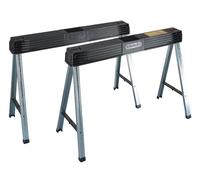 Stanley Tools Twin Pack Folding Metal Leg Sawhorses For Heavy-Duty Support