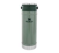 STANLEY Travel Mug French Press 16oz with Double Vacuum Insulation, Stainless Steel Coffee Mug, Dishwasher Safe, Hammertone Green,1 Count