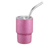 Stanley Tumbler, 3 oz Stainless Steel Mini Travel Mug, Tumbler with Handle and Straw Lid, Stanley Cup for Home, Office or Car (purple)