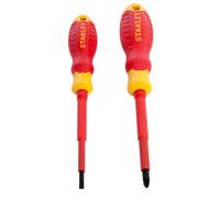 Stanley VDE Insulated Screwdriver Set 2 Piece PZ2 & Slotted 4.0mm STHT60030-0