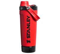 STANLEY Vitalize Shaker Bottle 20 oz | Leakproof Insulated Stainless Steel Shaker Cup | Base Storage and Twist On Fast Flow Lid | Protein Shakes and Pre Workout Powder | BPA-Free | Chili Black