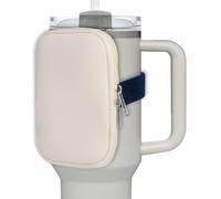 Stanley Water Bottle Pouch Compatible with Quencher Adventure Cup 30oz/40oz Cream White Tumbler Pouch Gym Water Cup Bag with Strap for Phone,Cash,Card,Keys