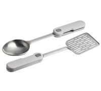 Stanley Wildfare Pro Stainless Steel Fold & Go Utensil Set | Folding Spatula and Spoon | Packable Outdoor Cookware | Camping Essentials for Your Camp Kitchen | BPA-Free | Pale Pebble & Stone