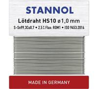 Stannol HS10 Lead-Free Solder Wire Sn993Cu07 ROM1 30g 1mm