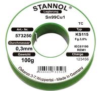 Stannol 573257 Solder Wire Sn99Cu1 KS115 3.0% 1.5mm 250g