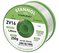 Stannol ZV16 Solder Wire Lead-Free Sn99.3Cu0.7 250g 1mm Flux-Filled