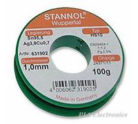 STANNOL 631902 SOLDER WIRE, LEAD FREE, 1.0MM, 100G