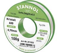 Stannol 811023 FLOWTIN TSC305 Fairtin Kristall 600 Soldering Wire, 0.7 mm Diameter, 100 g Spools