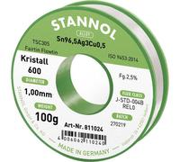 Stannol Kristall 600 Solder Lead-Free Sn96.5Ag3Cu0.5 1mm 100g