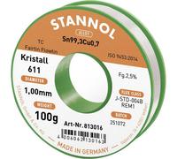 Stannol Kristall 611 Solder Lead-Free Sn99.3Cu0.7 100g 1mm
