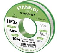 Stannol HF32 Lead-Free Solder Sn99.3Cu0.7 100g 0.8mm Reel 648104