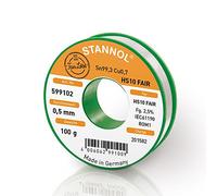 Stannol Solder Wire HS10 Fair Alloy TC Sn99Cu1, 0.5 mm, 100 g, 1 piece, 599102