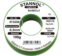 Stannol 573256 Solder Wire Sn99Cu1 KS115 3.0% 1.5mm 100g