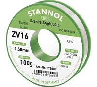 Stannol ZV16 Solder Wire Lead-Free 100g 0.5mm Sn96.5Ag3Cu0.5 REL0