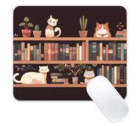 Stanoha Cute Mousepad Computer Cat Kawaii Cool Mousepad Aesthetic Girly Women Cartoon Design Kids Girls Teen Pretty Modern Decorative Animal Art Small Office MouseMat for Laptop