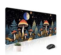 Stanoha Mousepad Desk Mat Gaming Large Keyboard Cute Office Desktop Computer Laptop XXL Long Big Kawaii Aesthetic Girly Pretty Design Women Girl Gamer Oversized Wide 30x12'' Mousepad, Moon Mushroom