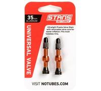 Stans Universal Presta Coloured Alloy Valve Stems Pair Orange