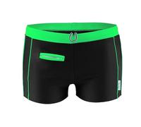 Stanteks Men's swimming trunks with zip pocket, swimming shorts for men, swimming trunks SK0015, Black/green, S