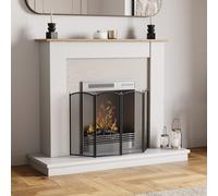 Stanton 4 Panel Folding Fire Screen Guard Black