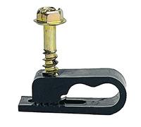Stanz (TM) Flex Dual Coaxial Cable Clips, Cat6, Electrical Wire Cable Clip, 1/4 in (6 mm) Screw Clip and Fastener, Black (100 Pieces per Bag)