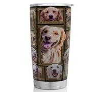 STAOVAIF Golden Retriever Tumbler Cup with Lid Spill Proof Iced Coffee Travel Mug Insulated Stainless Steel Water Bottle 20 Oz Cold Drink Thermal Cups