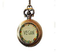stap VEGAN Pocket Watch Necklace - vegan jewelry - Nature I heart - vegan gift - vegetarian, eat clean, healthy eating, handmade jewelry, gift for her