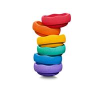 Stapelstein® Balancing Stones Set of 6, Rainbow Set, Balancing for Children, Indoor and Outdoor (Rainbow Classic 6)