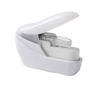 Staple-Free Stapler, Portable Staple-Less Stapler Paper Binding Binder Paperclip for Booklet Brochures, Newspapers, Leaflets-White
