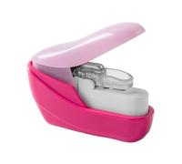 Staple-Free Stapler, Portable Staple-Less Stapler Paper Binding Binder Paperclip for Booklet Brochures, Newspapers, Leaflets-Pink