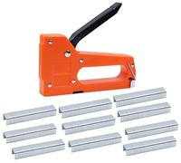 Staple Gun with 1100 Pcs Staple, Light Duty 5.6 Inch x 3.1 Inch Stapler Gun for Crafts, Wall, Arts and DIY (Orang)