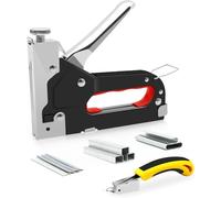 Staple Gun with Remover - 3 in 1 Heavy Duty Nail Steel Gun Kit with 2100 Staples, Upholstery Stapler for Fixing Material, Decoration, Carpentry, Furniture