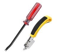 Staple Remover, Upholstery Staple Remover, Upholstery Tools Tack Lifter with Double Pronged Head Nail for All Kinds of Staples for Furniture, Yellow