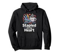 Stapled to My Heart Cute Office Valentine's Day Love Pun Pullover Hoodie