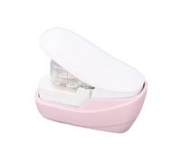 Stapleless Stapler, Mini Effortless Desktop Staplers, Includes Built-in Staple Remover, Cute Stapler Gift for Student Use, Office Accessory for Saving Needleless Staplers, 20 Sheets Capacity (Pink)