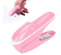 Stapleless Stapler, No Staple Paper Clinch Compact Staple Free Stapler Binding Hand Tool, Up to 8 Sheets Binding(Pink)