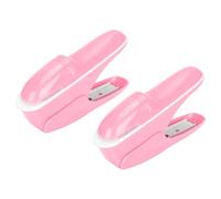 Stapleless Stapler, No Staple Paper Clinch Compact Staple Free Stapler Binding Hand Tool, Up to 8 Sheets Binding (Pink*2)