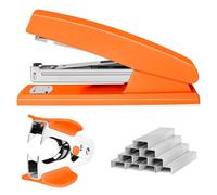 Stapler 25 Sheet Capacity with 1000 Staples and Staple Remover - Stapler for Desk, Non-Slip Office Stapler with Staples, Orange