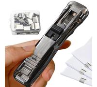 Stapler for Binder Clips - Small Desk Clamp Dispenser, Manual Clip Stapler | For Home Office School Documents Invoices Folders Books