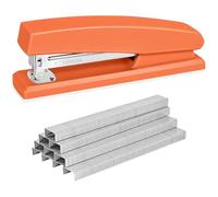 Stapler with 5000 Staples - Office Stapler, 25 Sheet Capacity, Staplers for Desk, Non-Slip, Orange