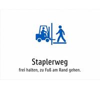 Staplerweg - Keep Free, Walking on the Edge - Aluminium Sign A3: 420 x 297 mm - With Graphic and Text