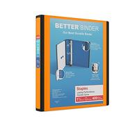 Staples 1-1/2 Inch Better View Binders with D-Rings, Orange by Staples