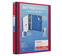 Staples 1 Inch BetterView Binder with D-Rings (Red) by Staples