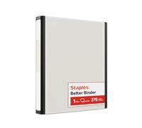 Staples 1 Inch BetterView Binder with D-Rings (White) by Staples